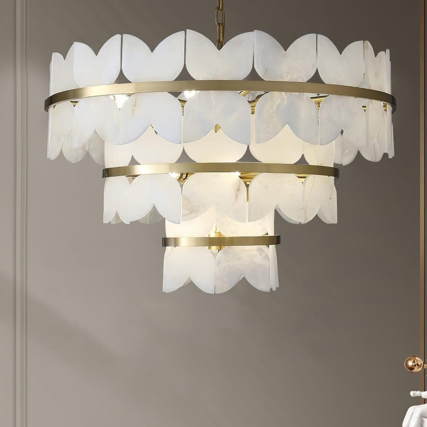 Layered Alabaster Cloud Chandelier