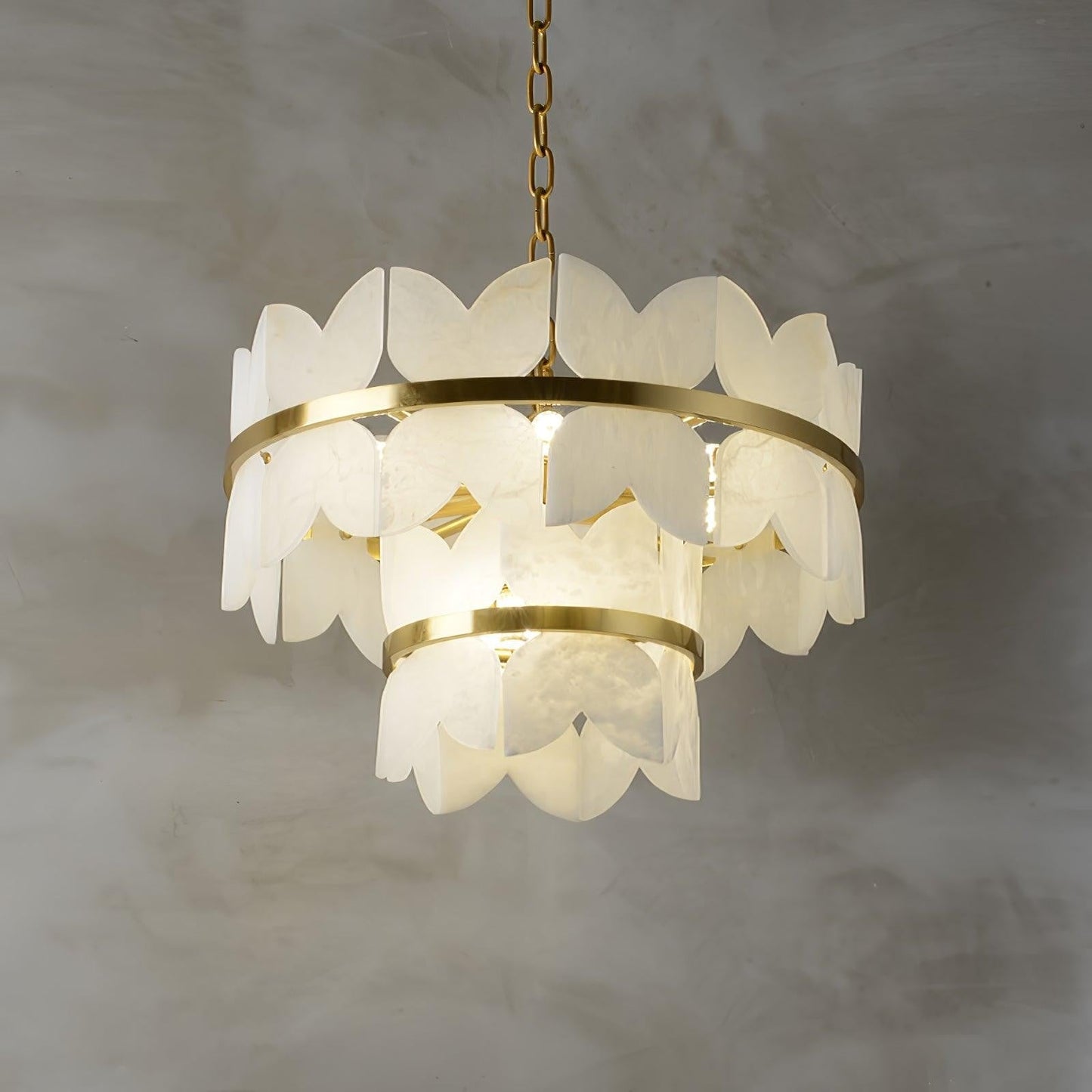 Layered Alabaster Cloud Chandelier