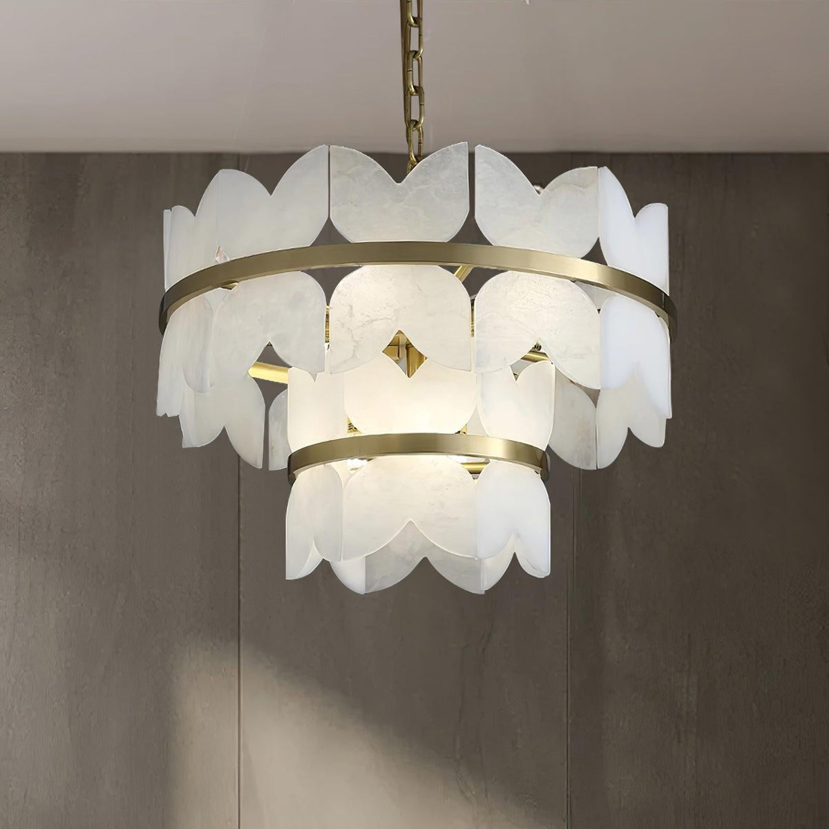 Layered Alabaster Cloud Chandelier