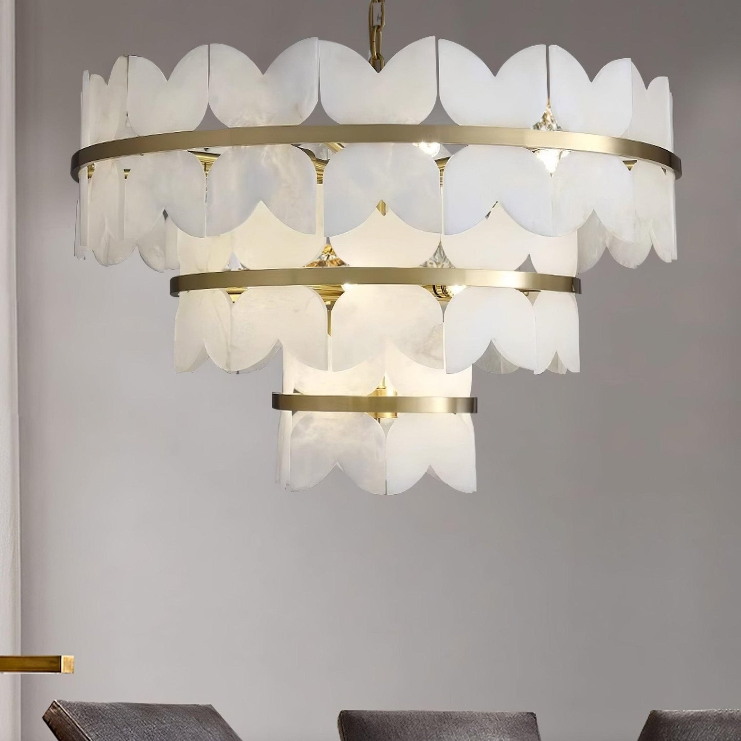 Layered Alabaster Cloud Chandelier