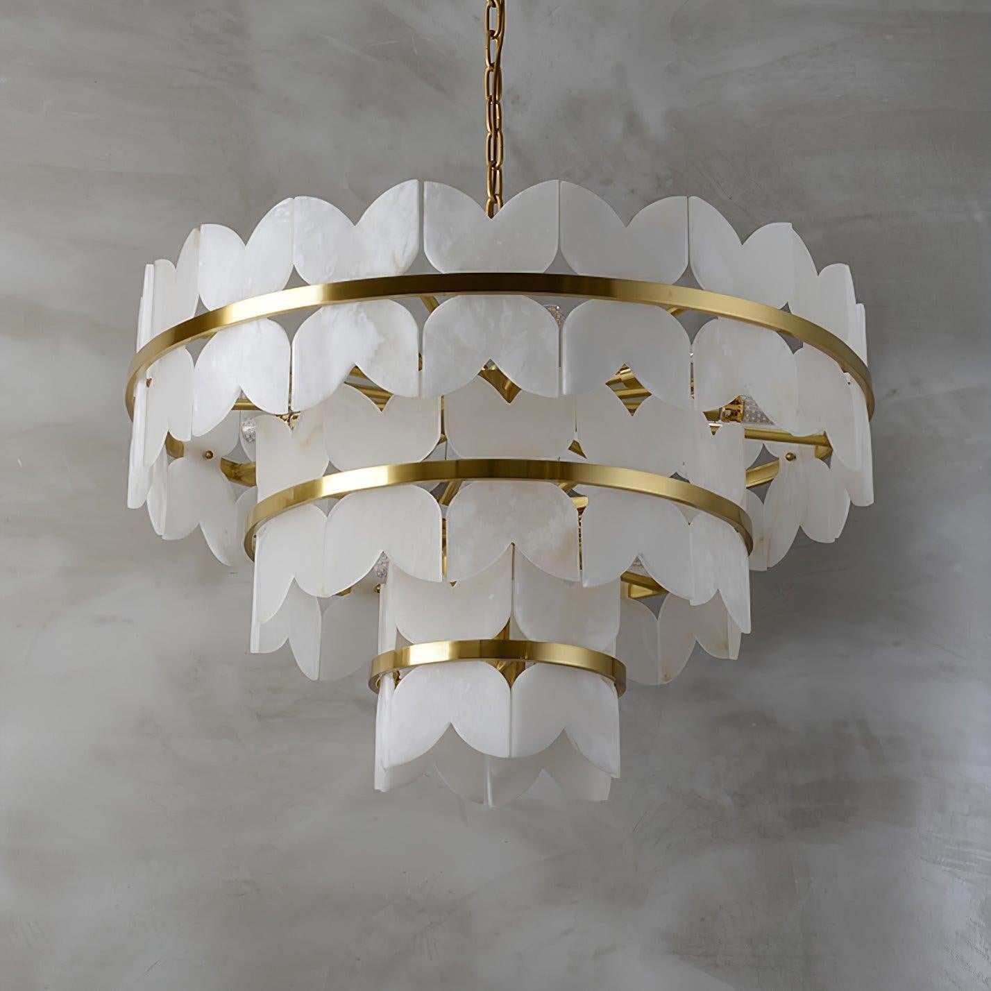 Layered Alabaster Cloud Chandelier
