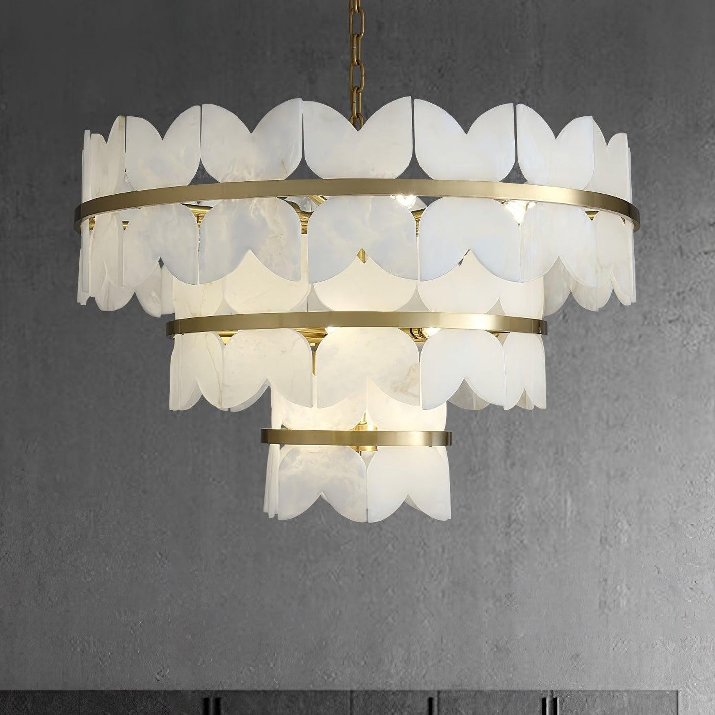 Layered Alabaster Cloud Chandelier