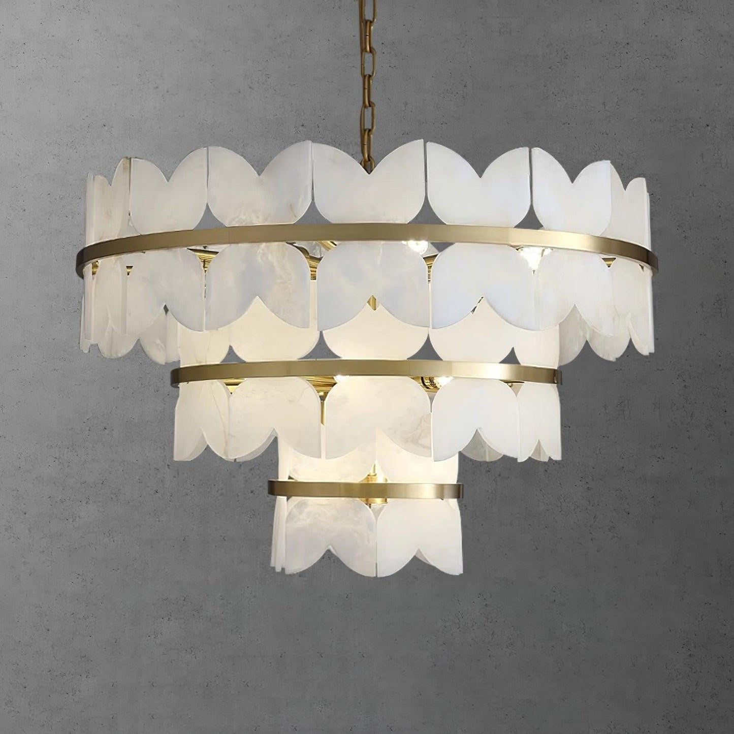 Layered Alabaster Cloud Chandelier