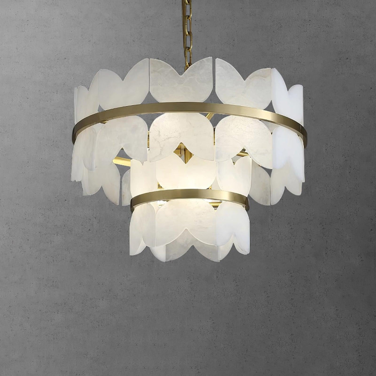 Layered Alabaster Cloud Chandelier