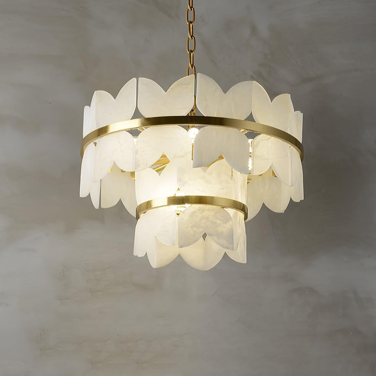 Layered Alabaster Cloud Chandelier