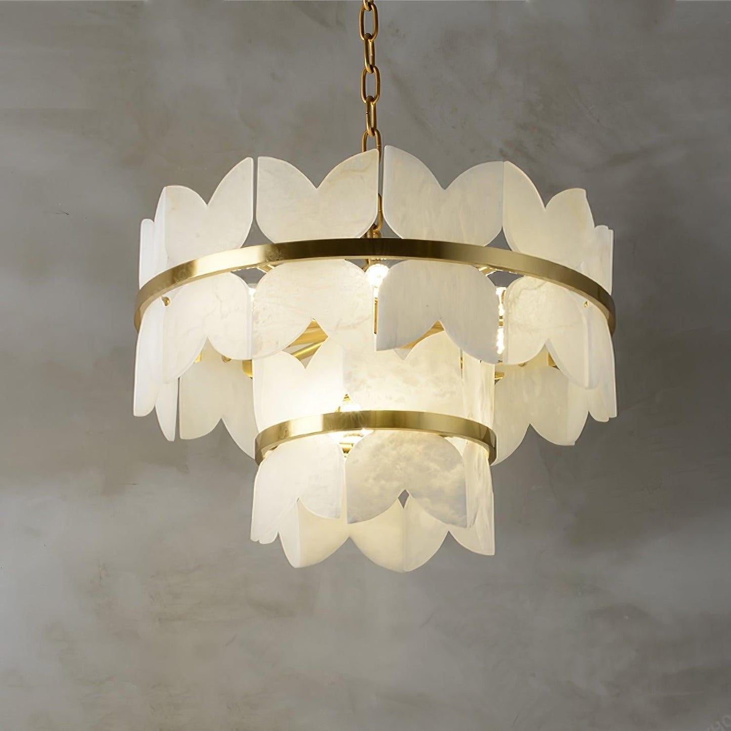 Layered Alabaster Cloud Chandelier