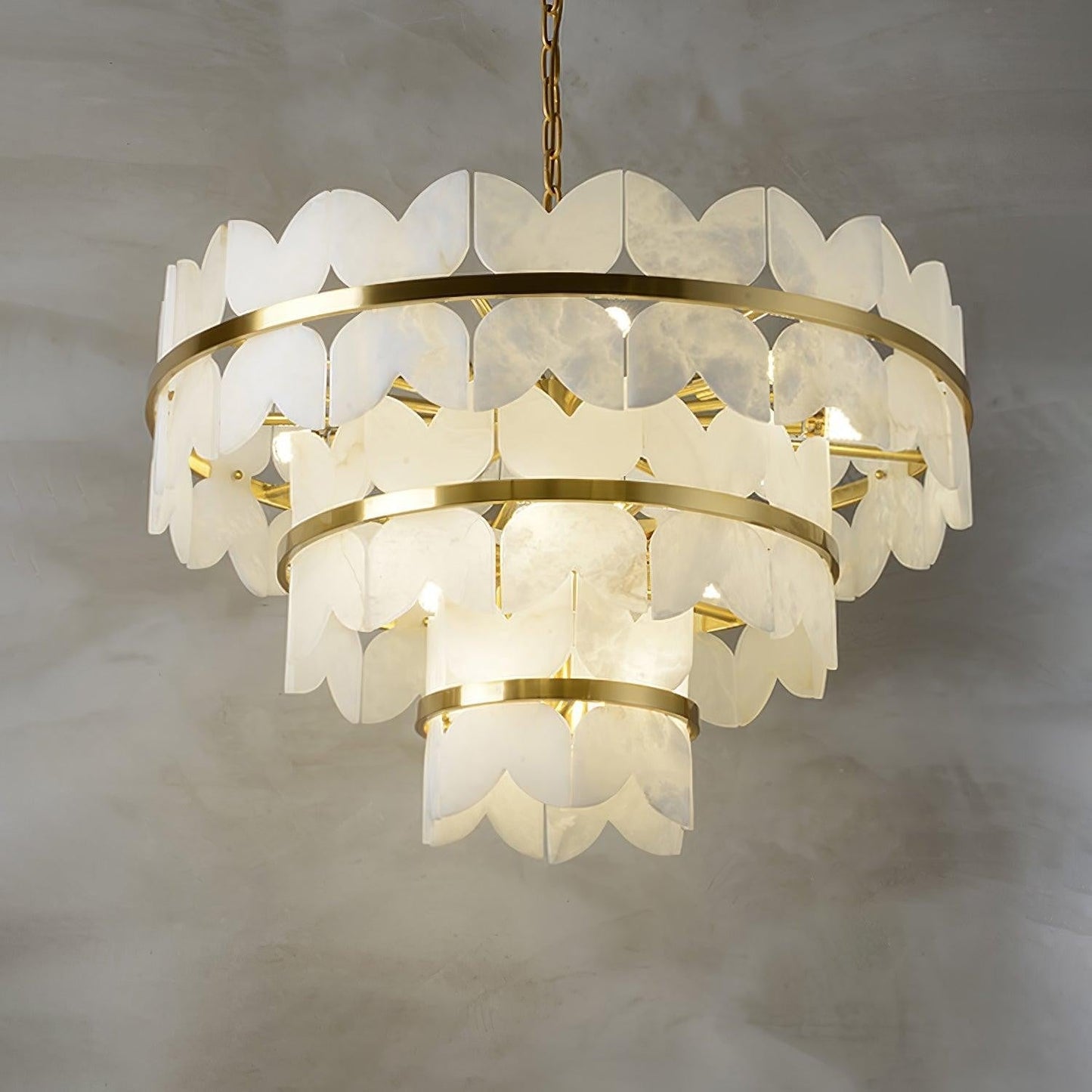 Layered Alabaster Cloud Chandelier