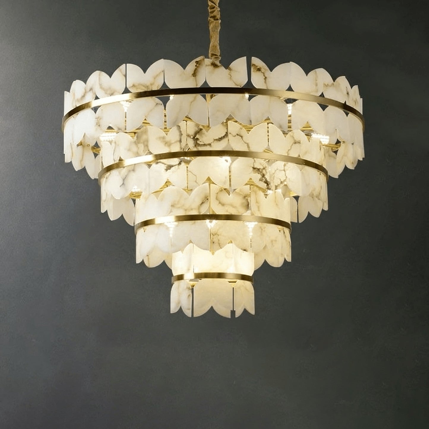 Layered Alabaster Cloud Chandelier
