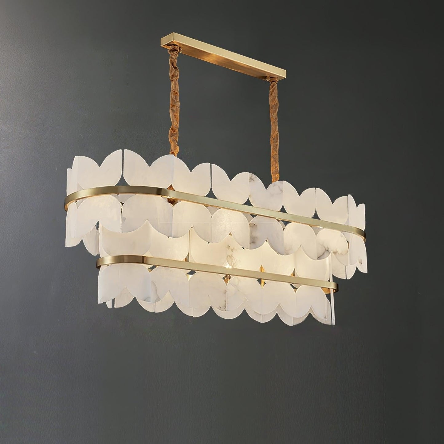 Layered Alabaster Cloud Chandelier