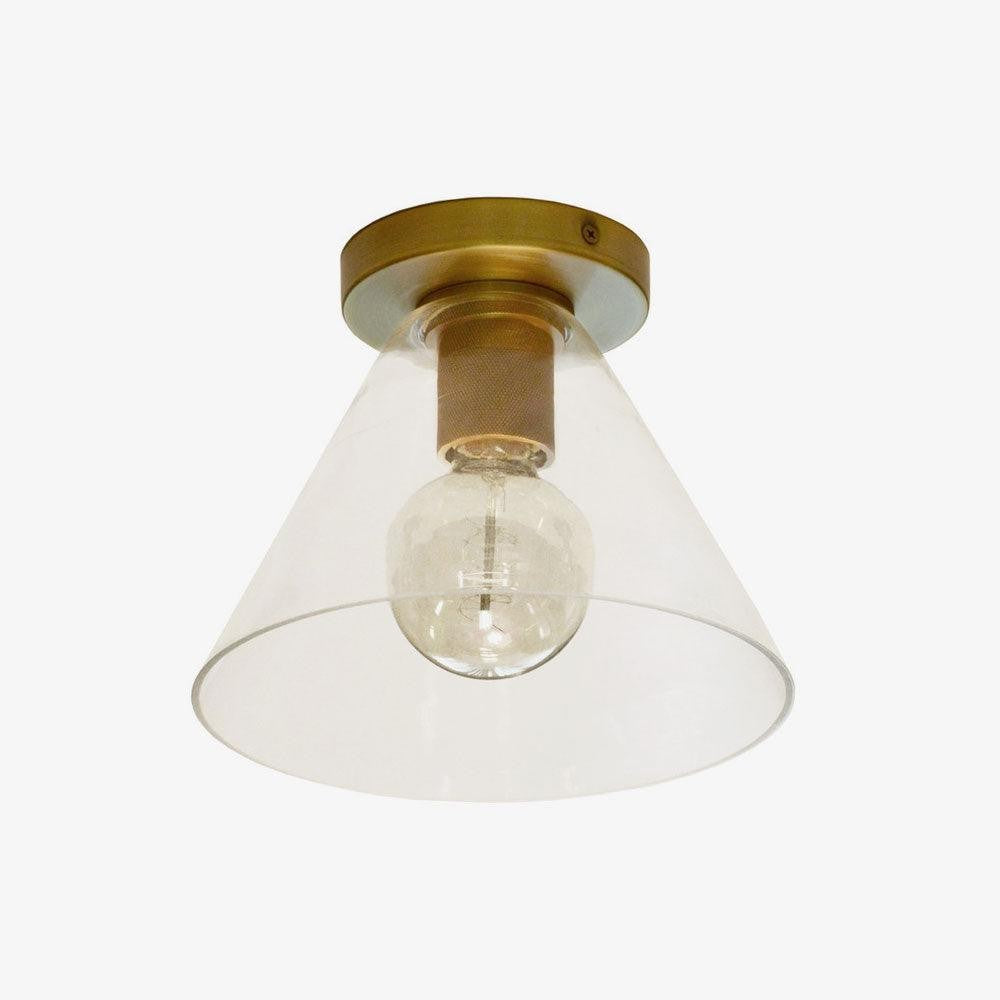 Minimal Glass Flush Mount Light