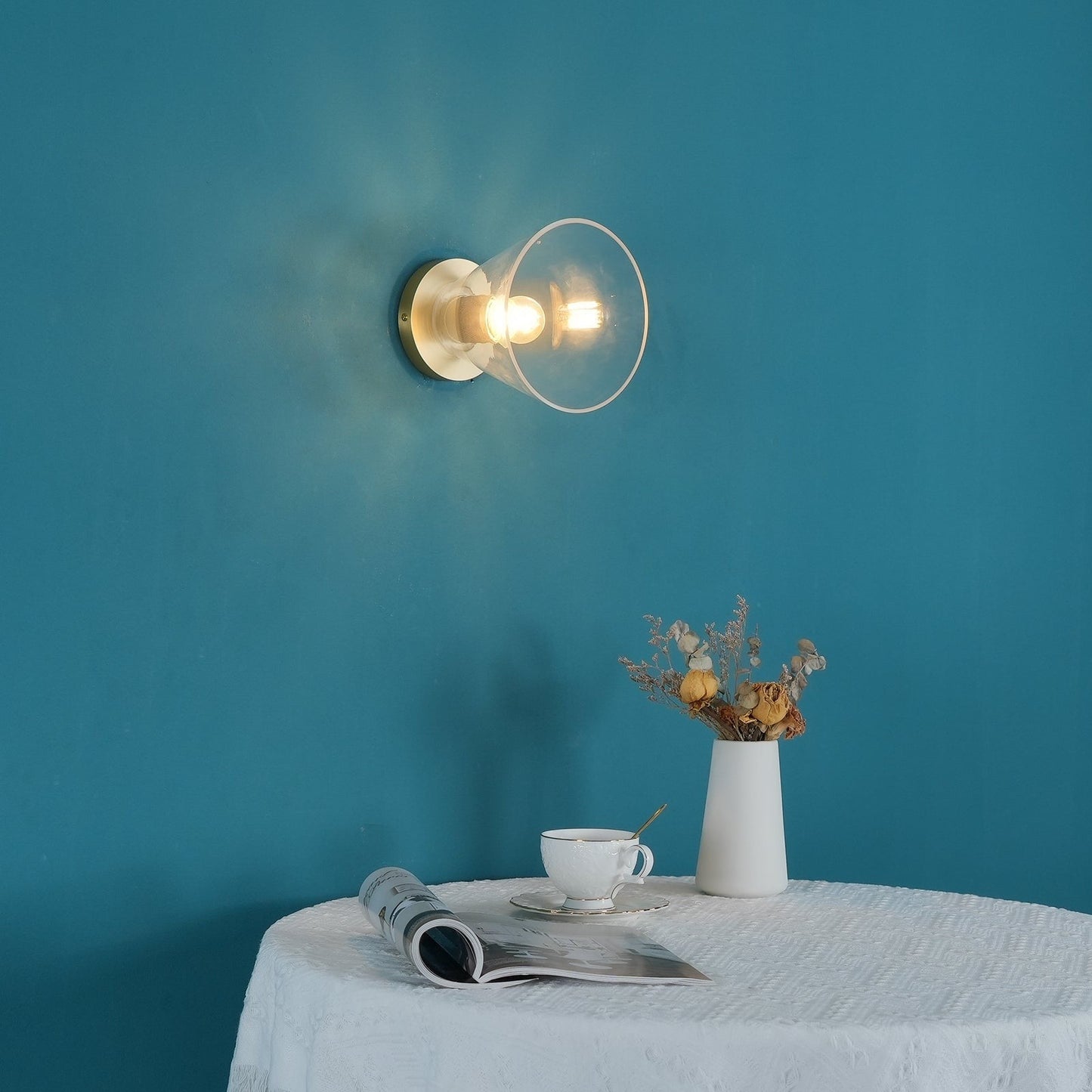 Minimal Glass Flush Mount Light