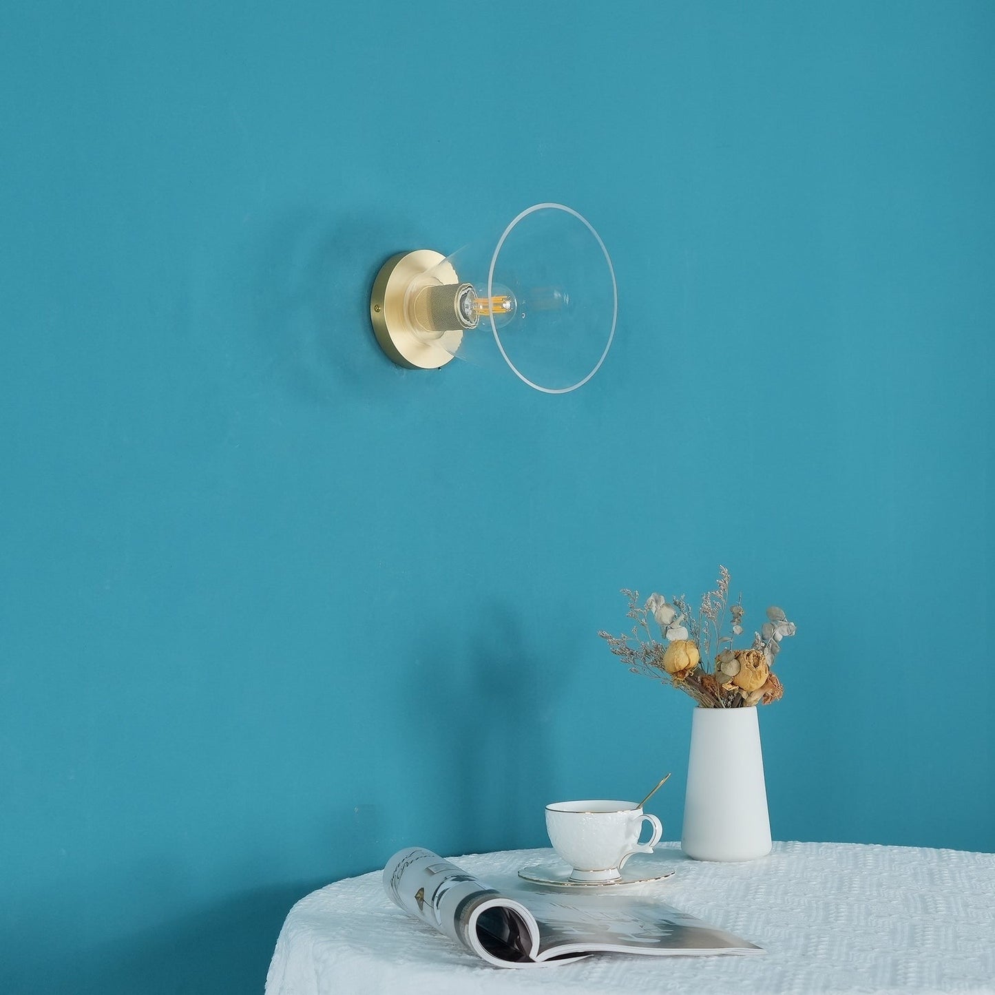 Minimal Glass Flush Mount Light