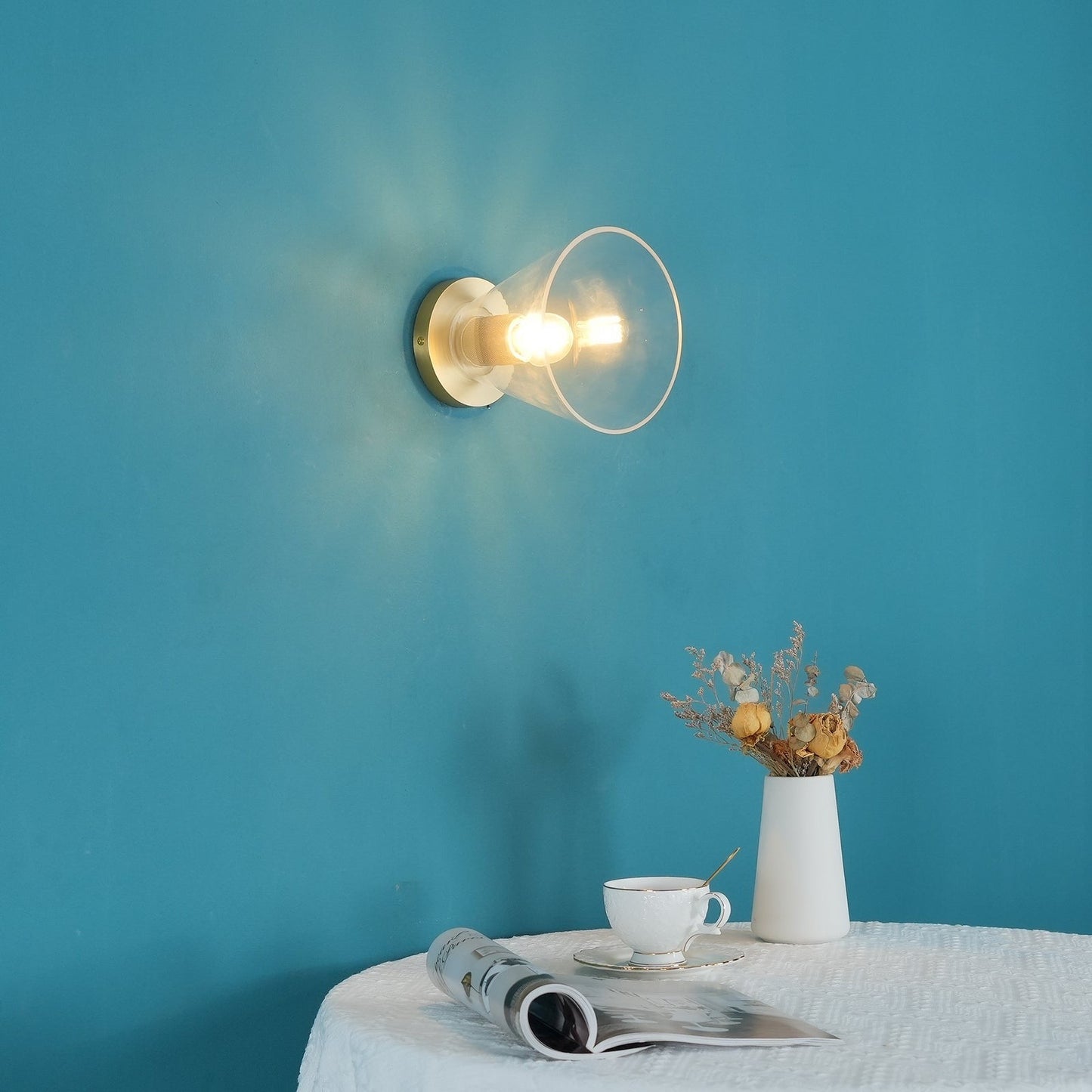 Minimal Glass Flush Mount Light