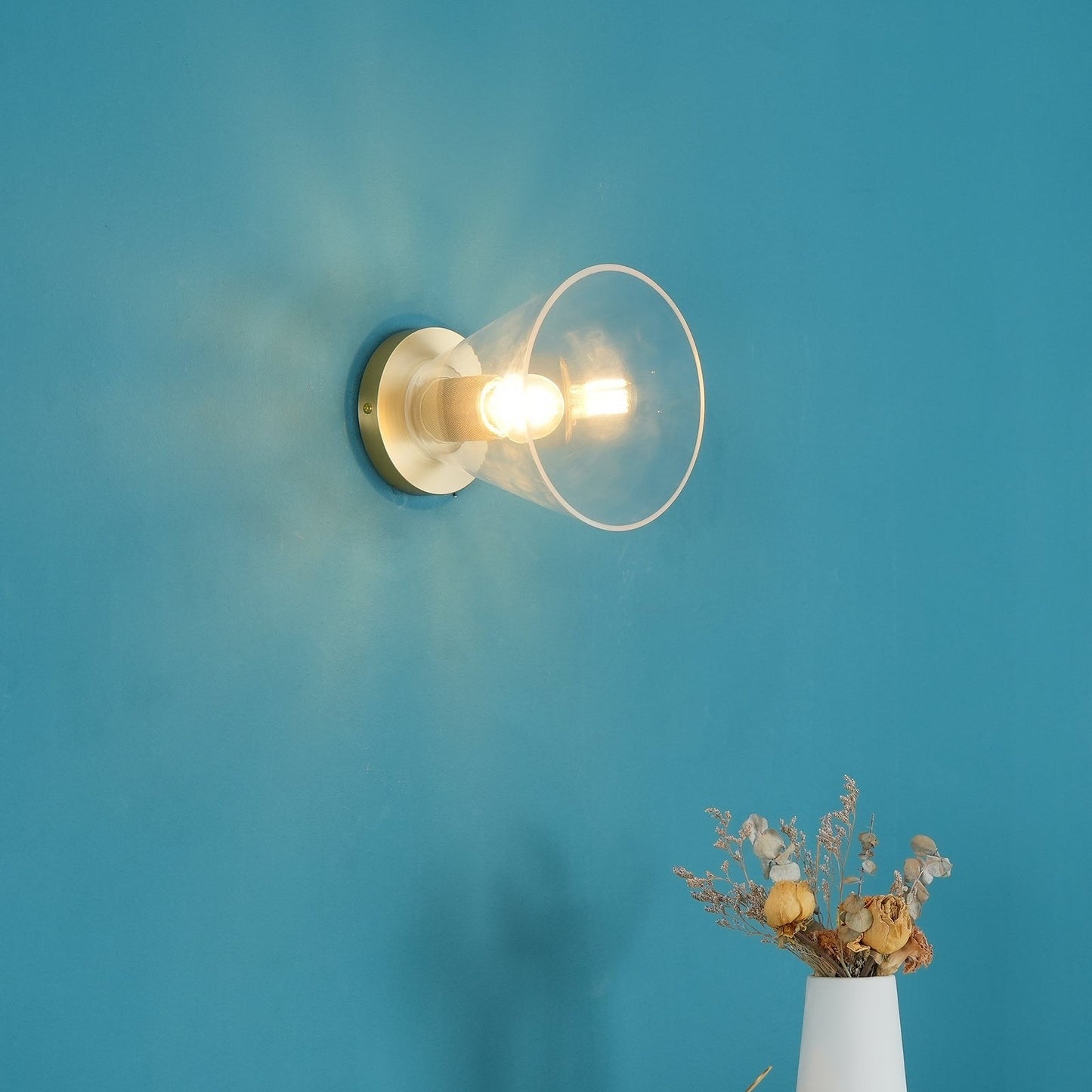 Minimal Glass Flush Mount Light