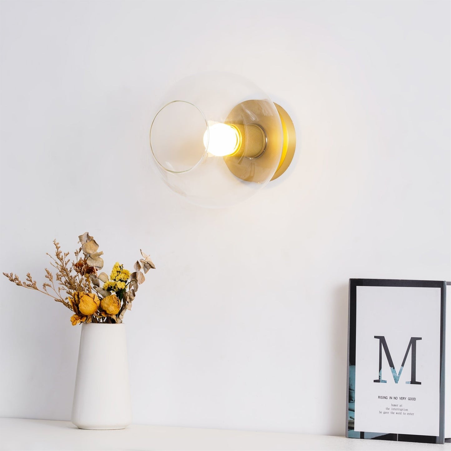 Minimal Glass Flush Mount Light