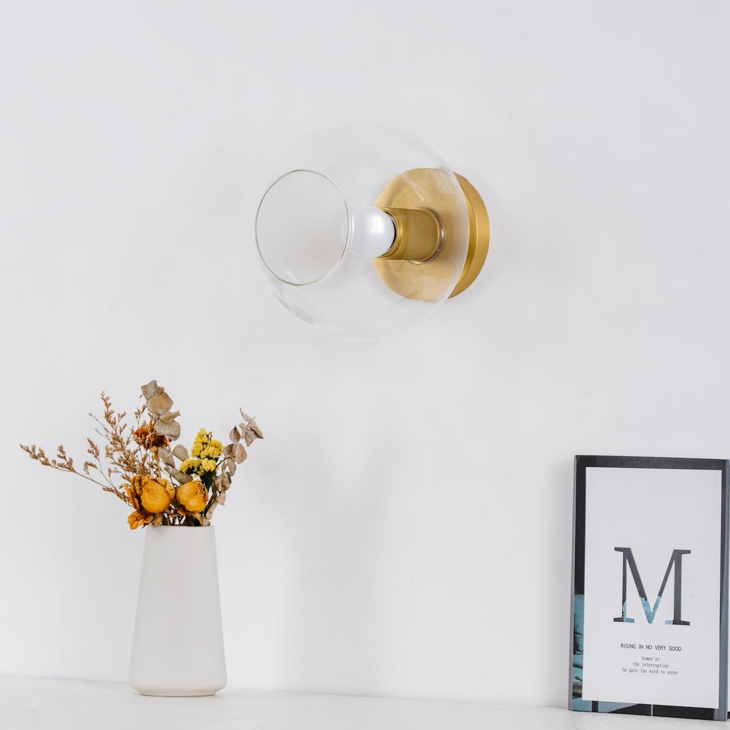 Minimal Glass Flush Mount Light