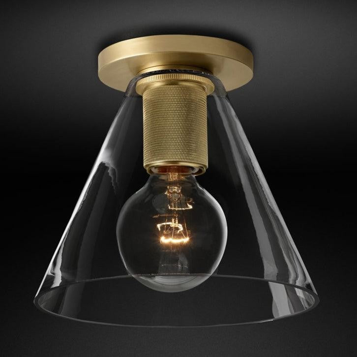Minimal Glass Flush Mount Light