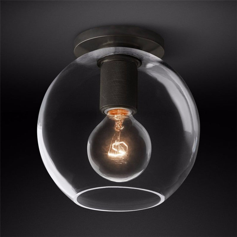 Minimal Glass Flush Mount Light