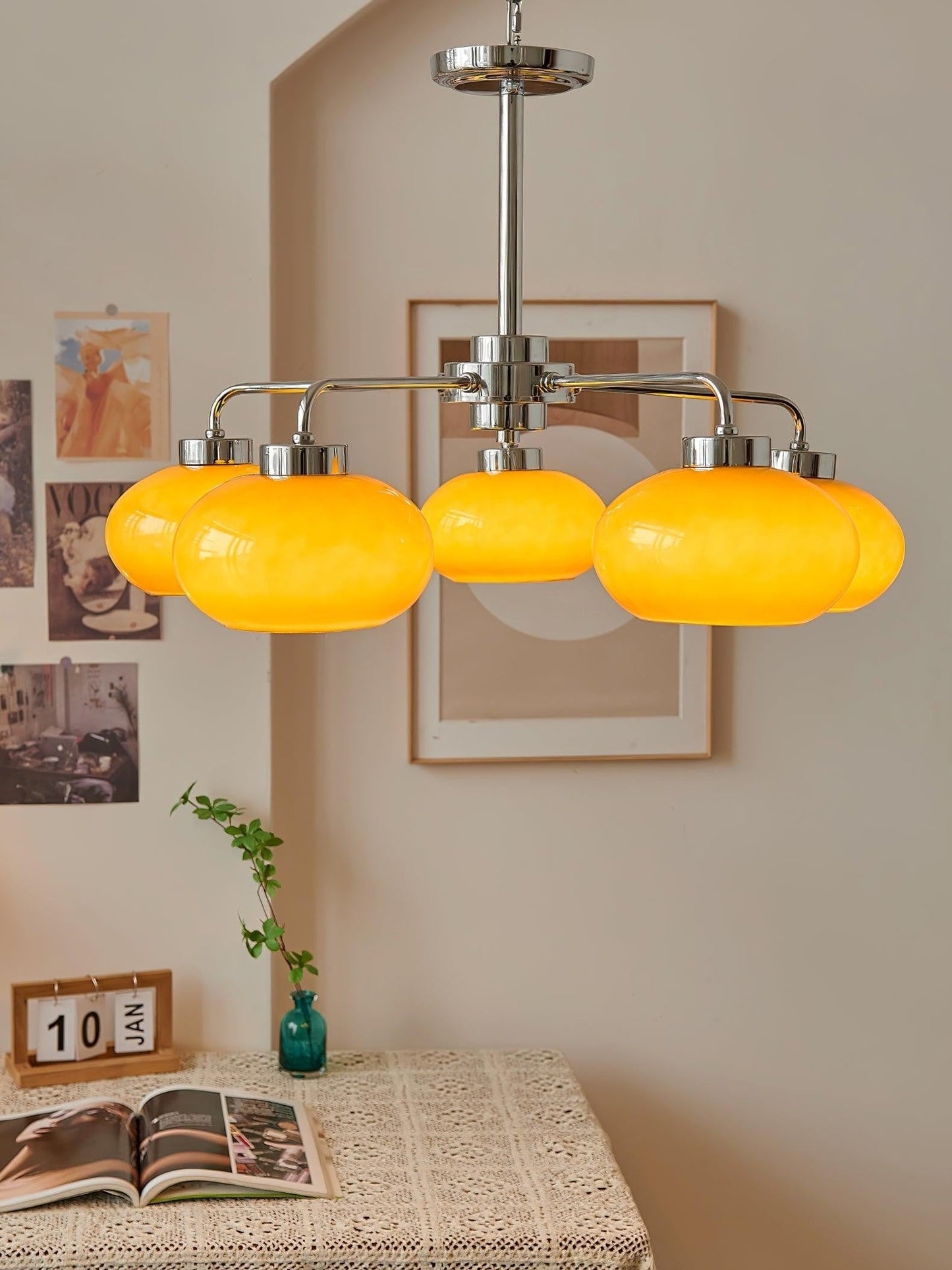 Oval Glass Globe Chandelier