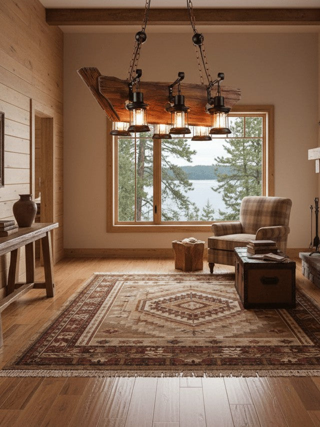 Rustic Nautical Wood Chandelier