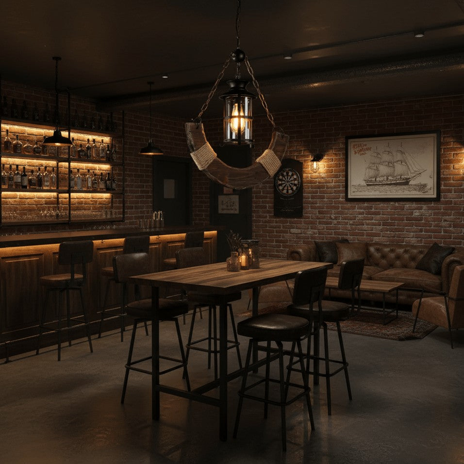 Rustic Nautical Wood Chandelier