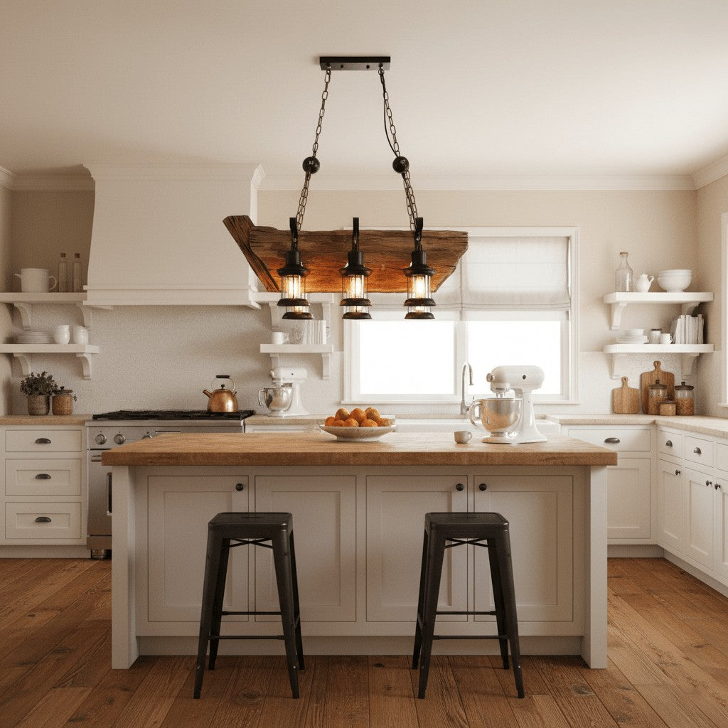 Rustic Nautical Wood Chandelier