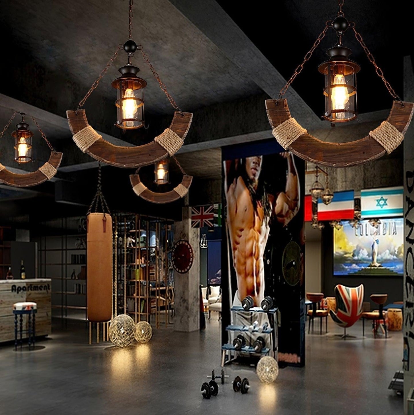 Rustic Nautical Wood Chandelier