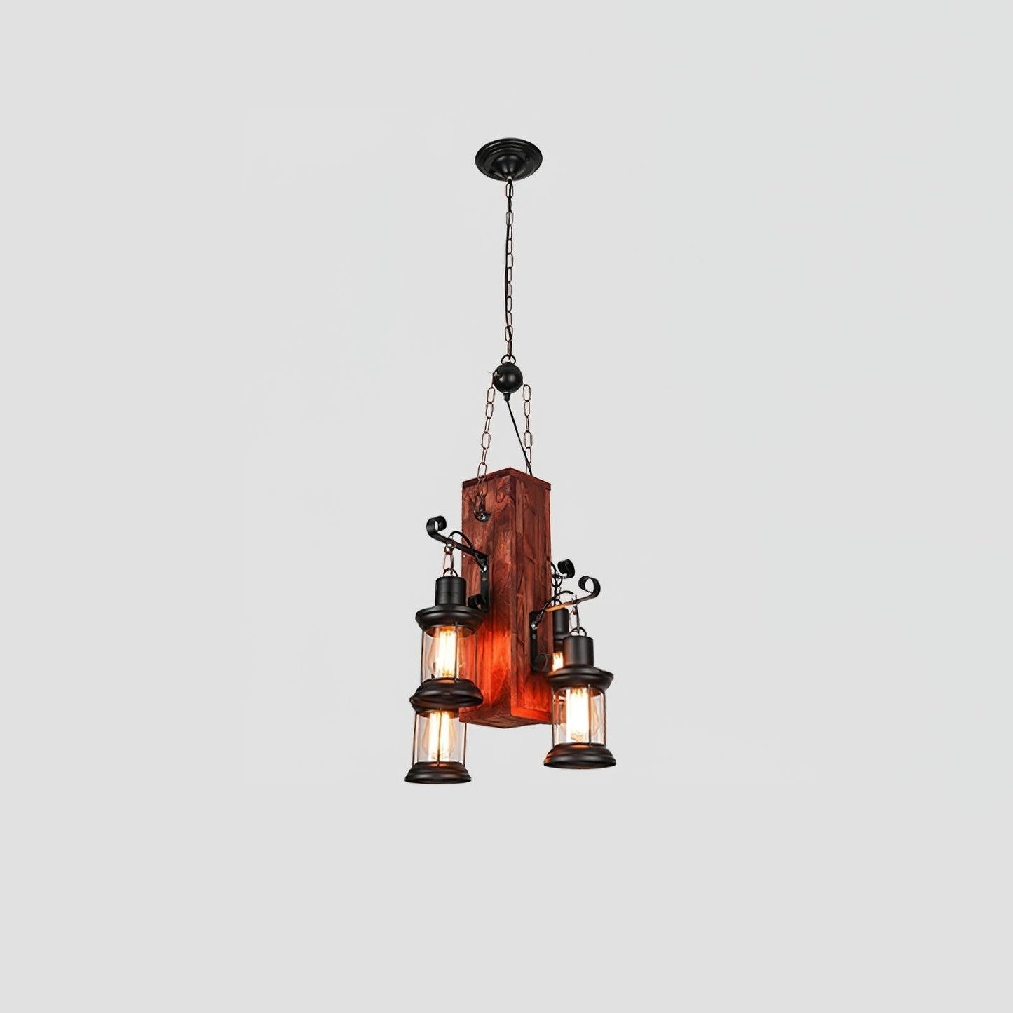 Rustic Nautical Wood Chandelier