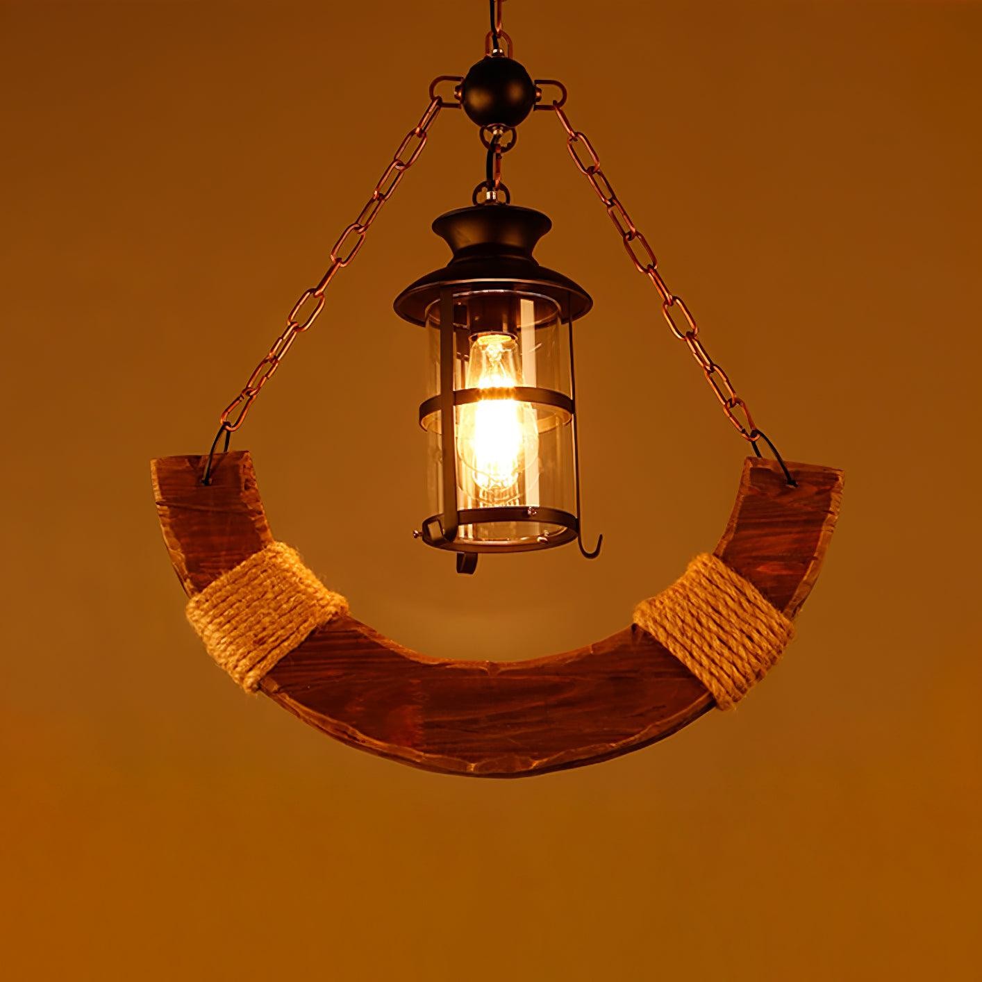 Rustic Nautical Wood Chandelier