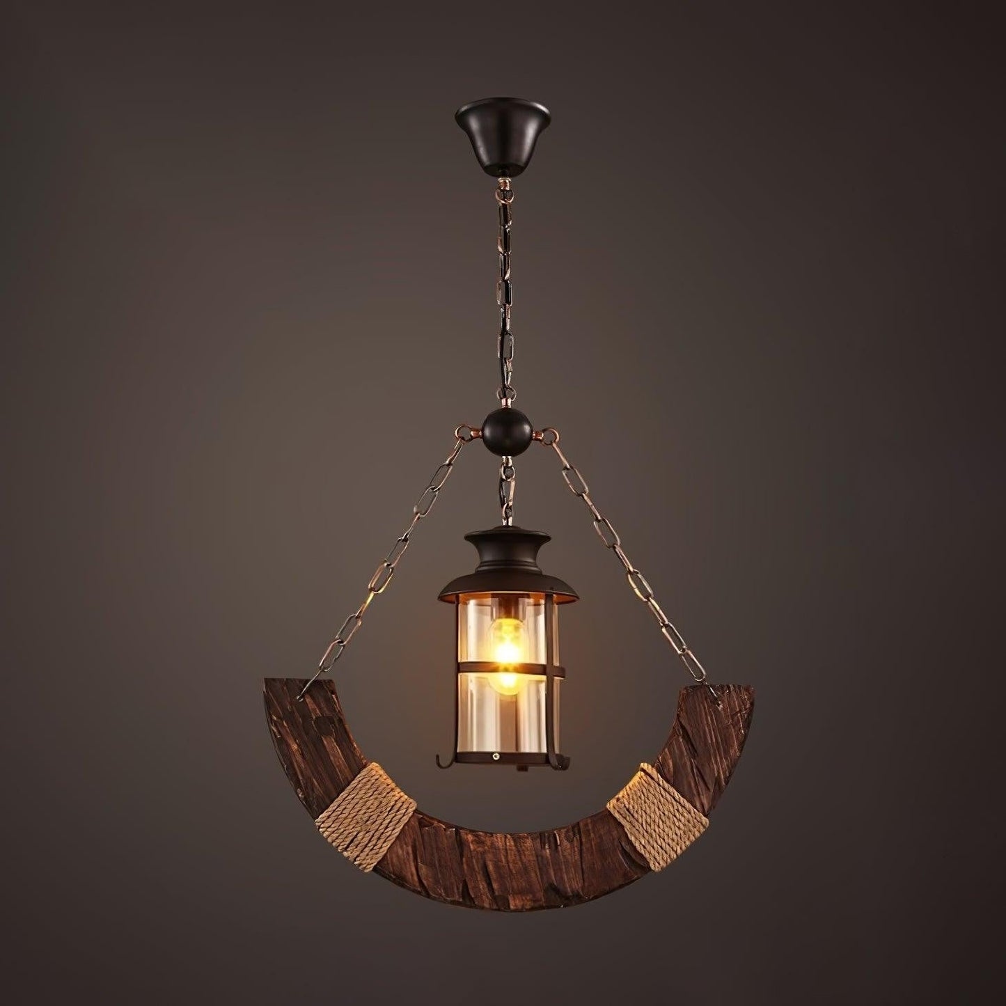 Rustic Nautical Wood Chandelier