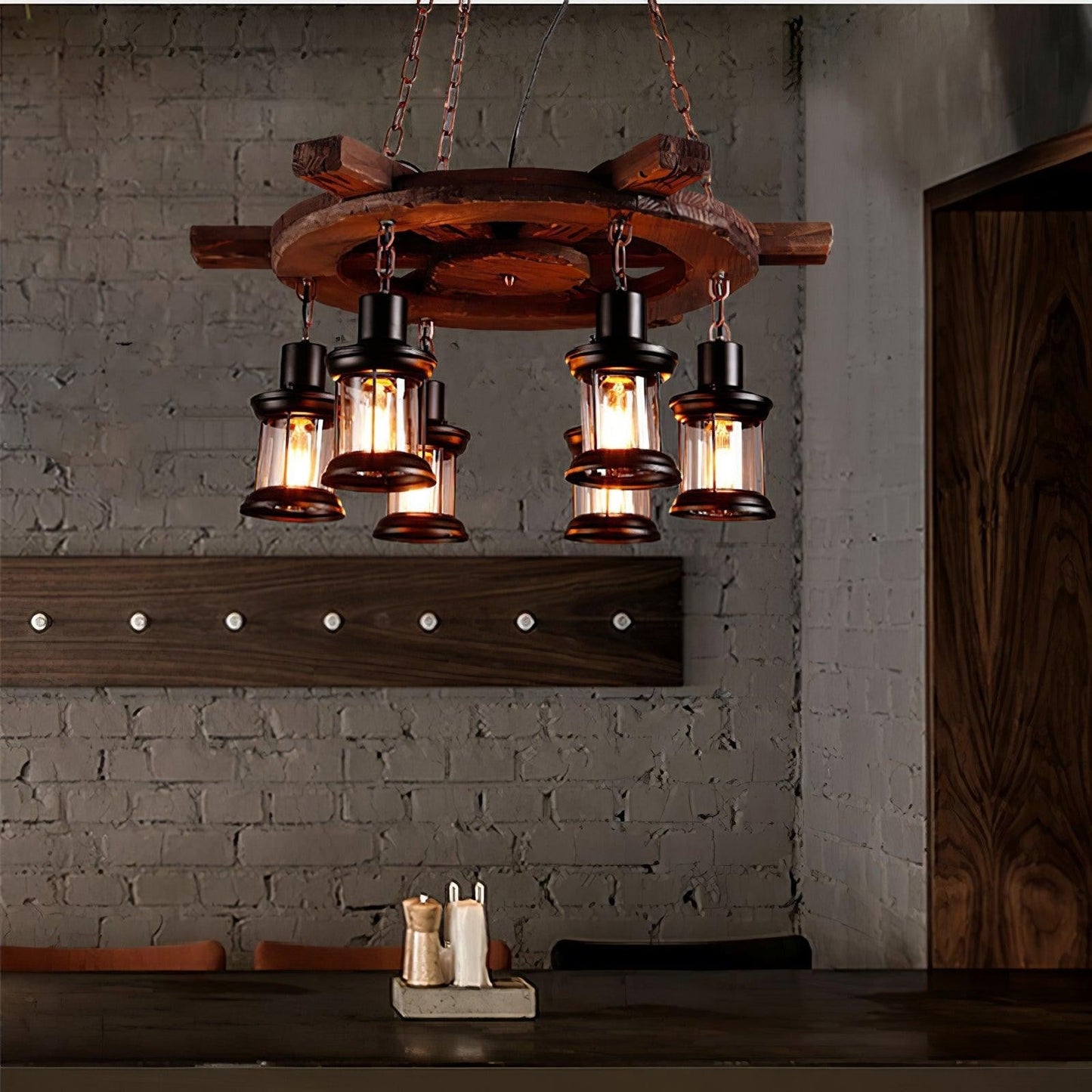 Rustic Nautical Wood Chandelier
