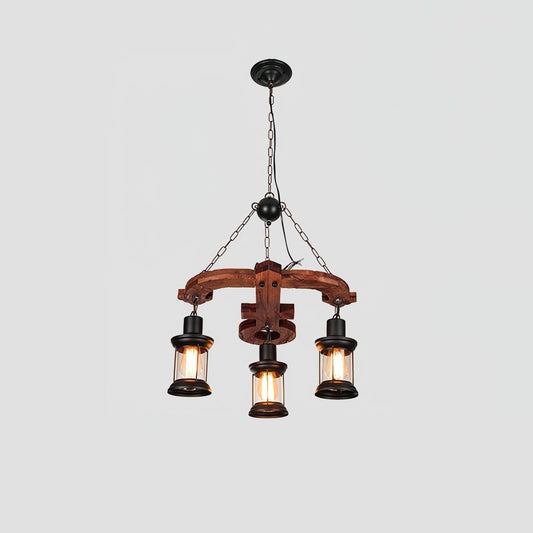 Rustic Nautical Wood Chandelier