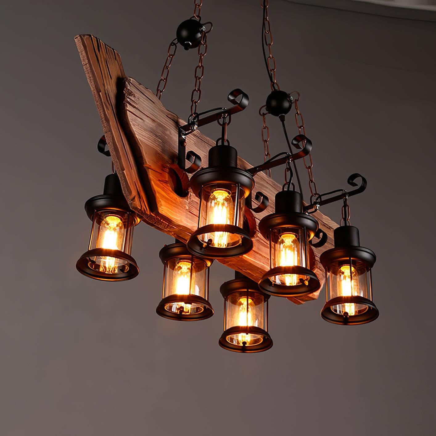 Rustic Nautical Wood Chandelier
