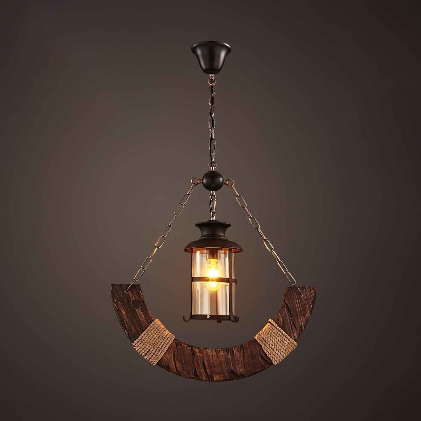 Rustic Nautical Wood Chandelier