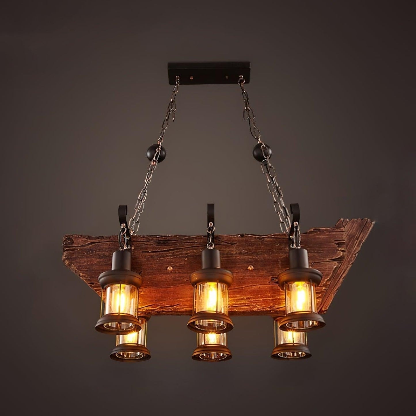 Rustic Nautical Wood Chandelier