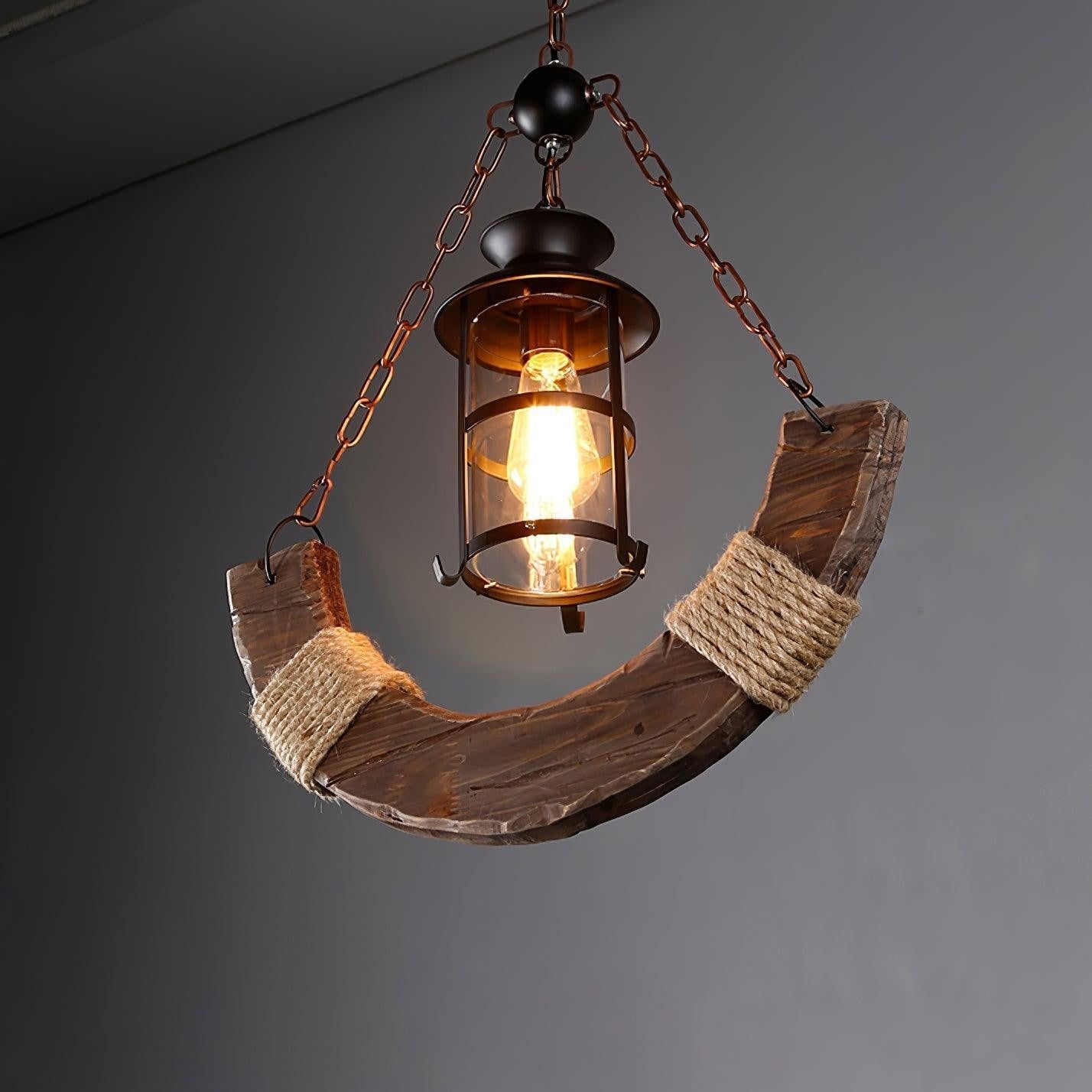 Rustic Nautical Wood Chandelier