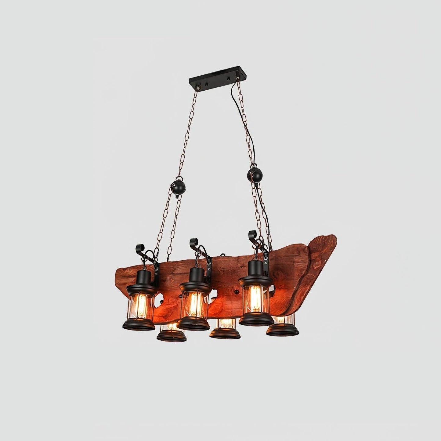 Rustic Nautical Wood Chandelier