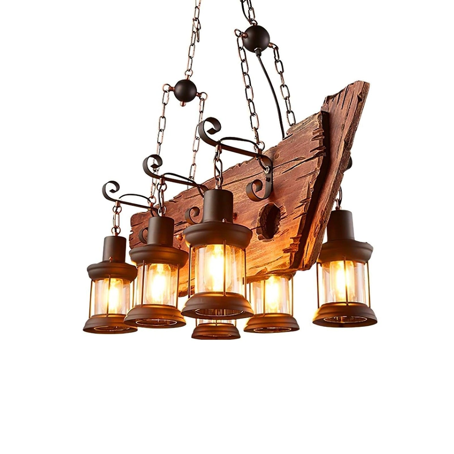 Rustic Nautical Wood Chandelier