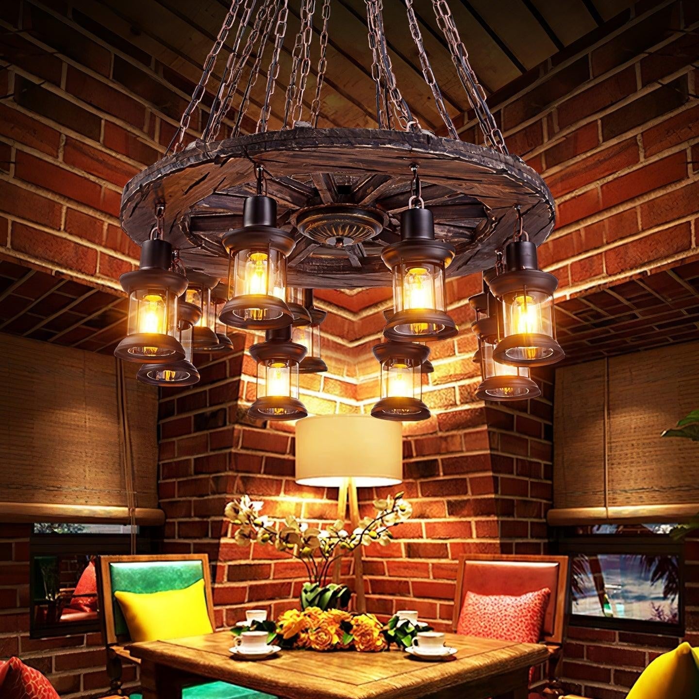 Rustic Nautical Wood Chandelier