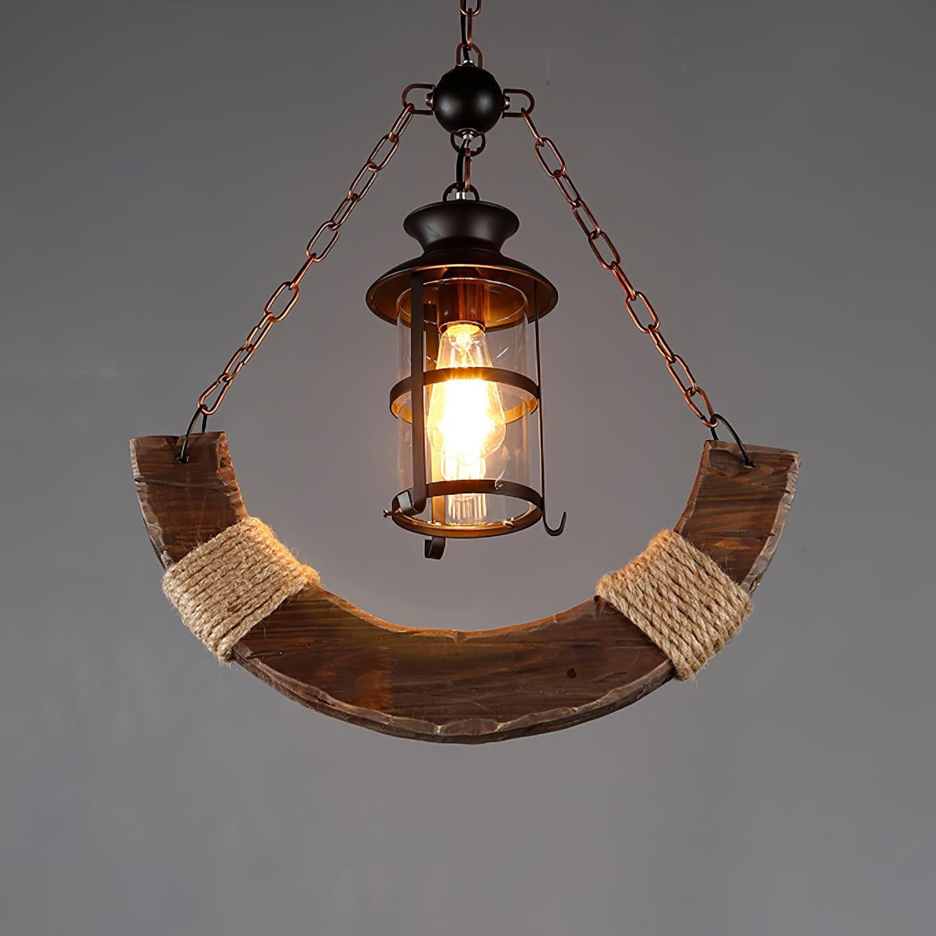 Rustic Nautical Wood Chandelier