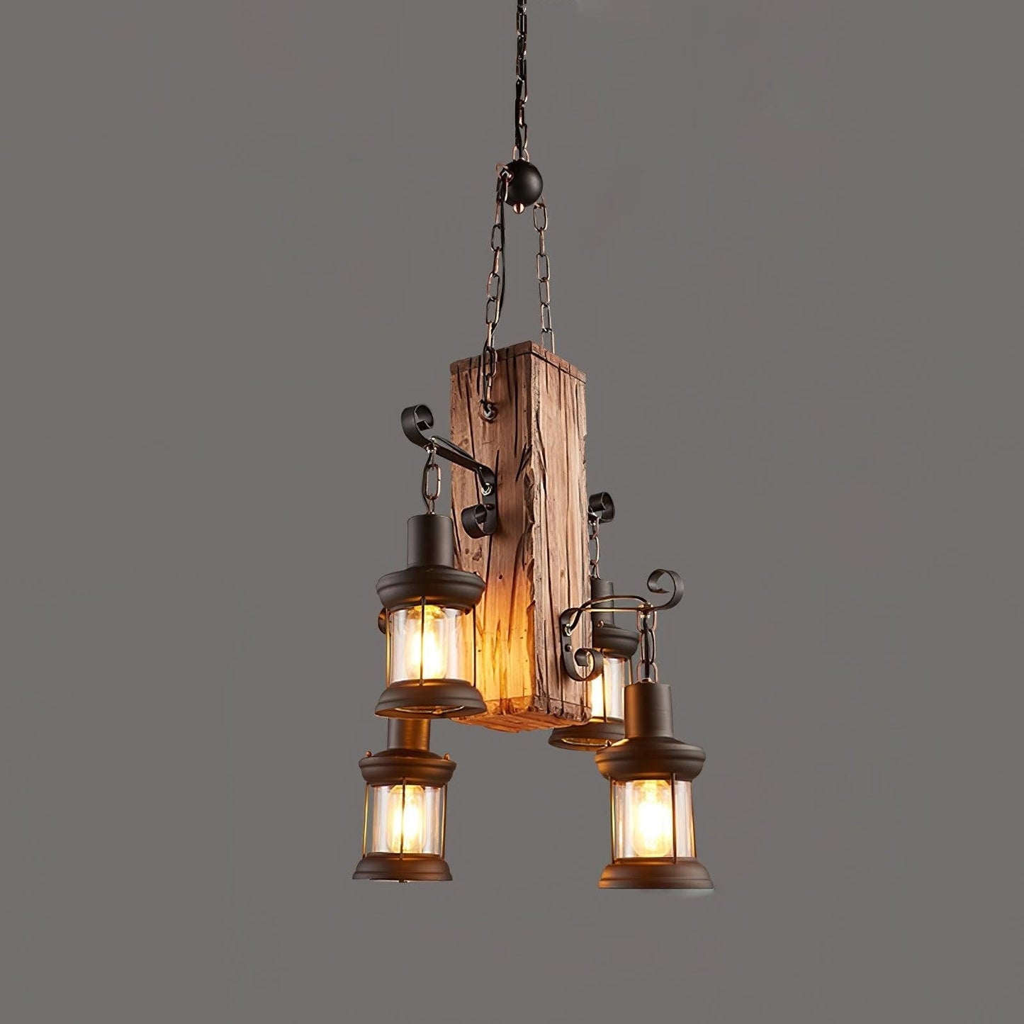 Rustic Nautical Wood Chandelier