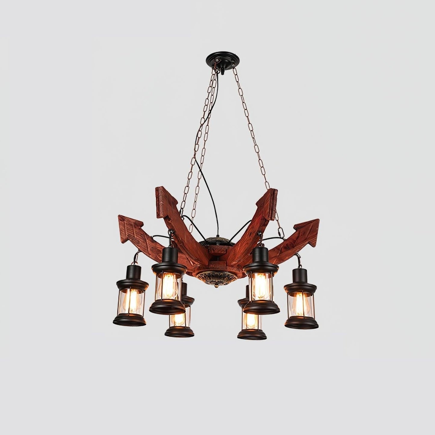 Rustic Nautical Wood Chandelier
