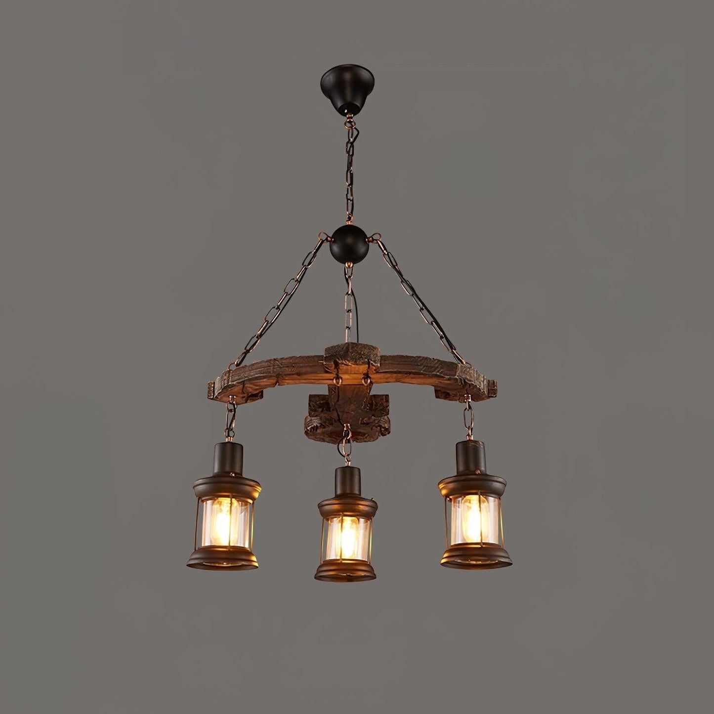 Rustic Nautical Wood Chandelier