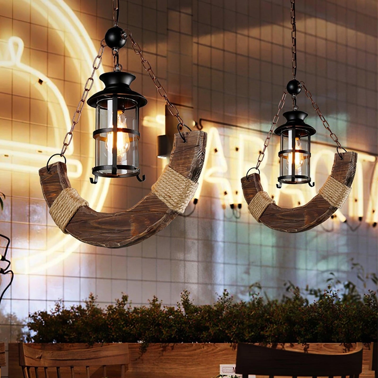 Rustic Nautical Wood Chandelier