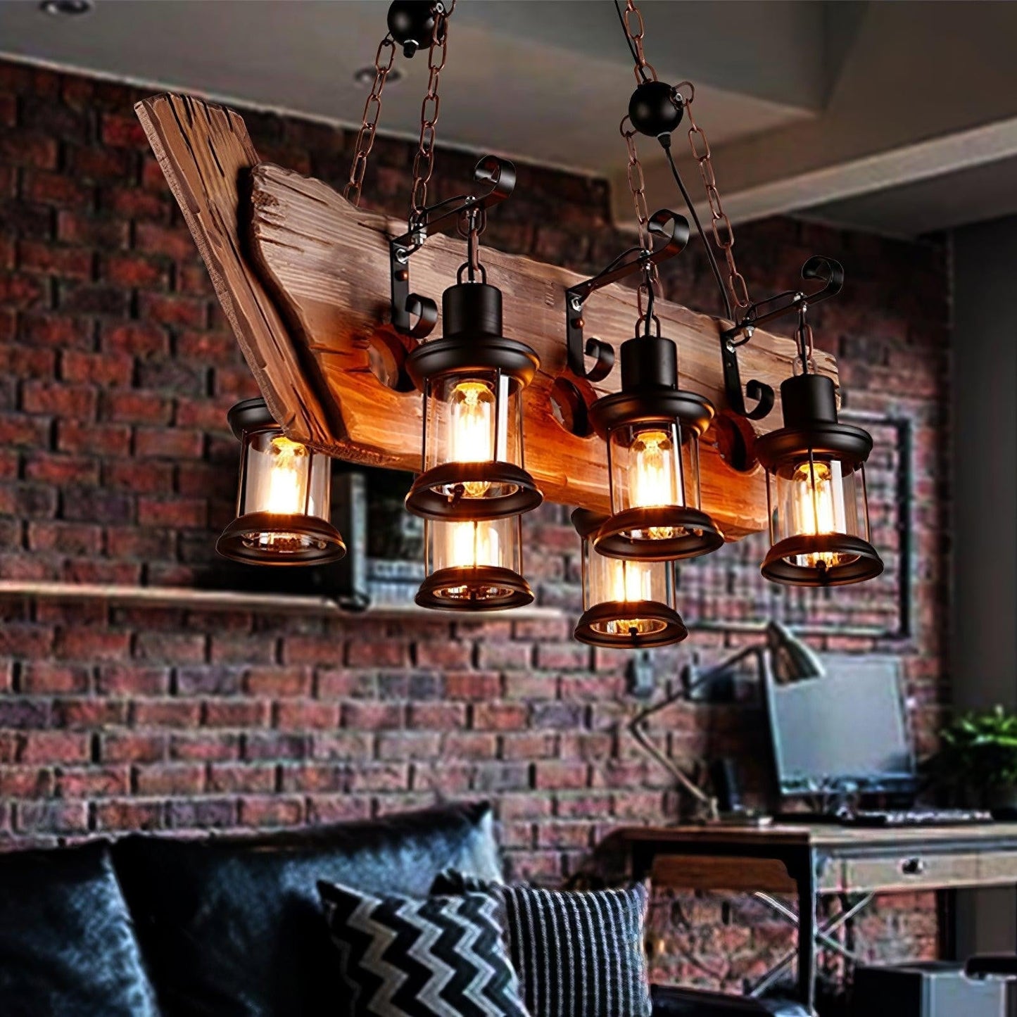 Rustic Nautical Wood Chandelier