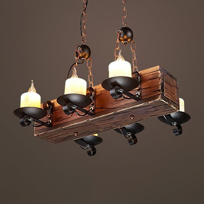Rustic Nautical Wood Chandelier