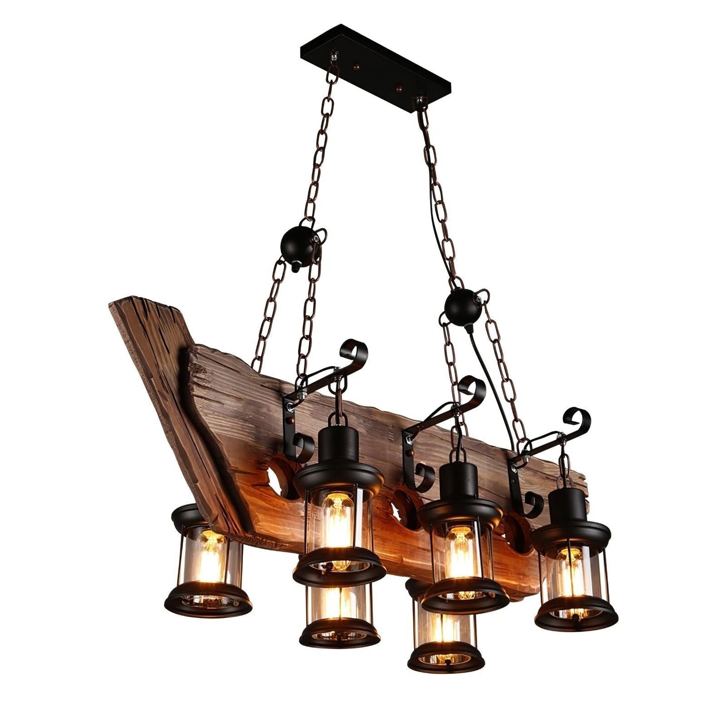Rustic Nautical Wood Chandelier