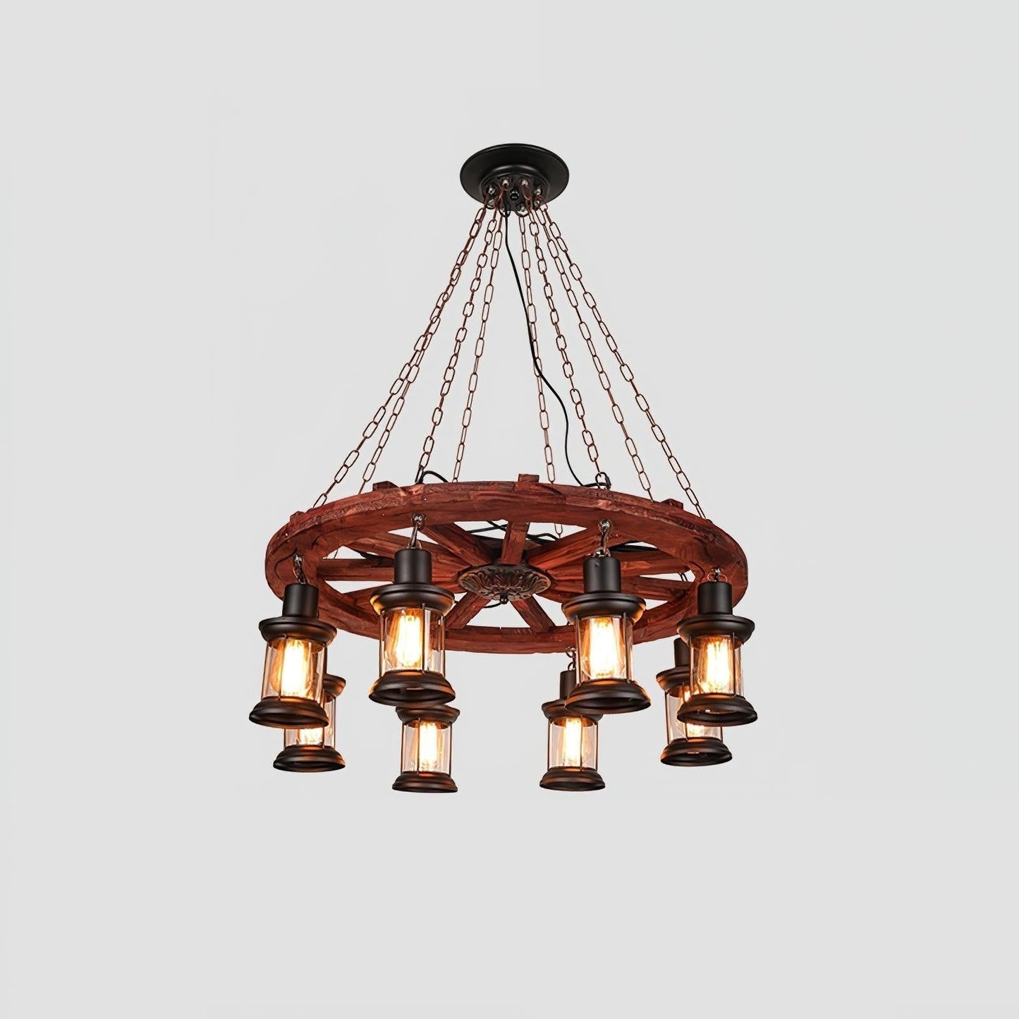 Rustic Nautical Wood Chandelier