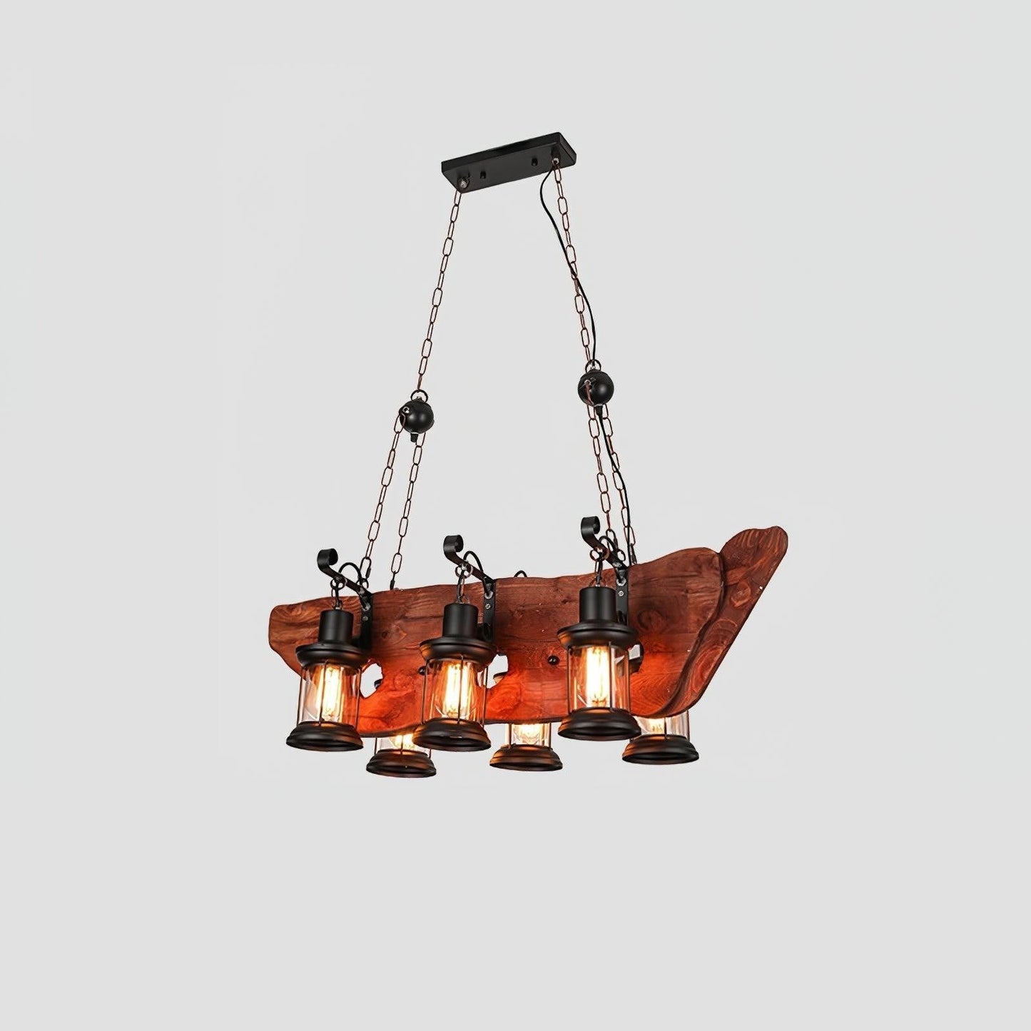 Rustic Nautical Wood Chandelier