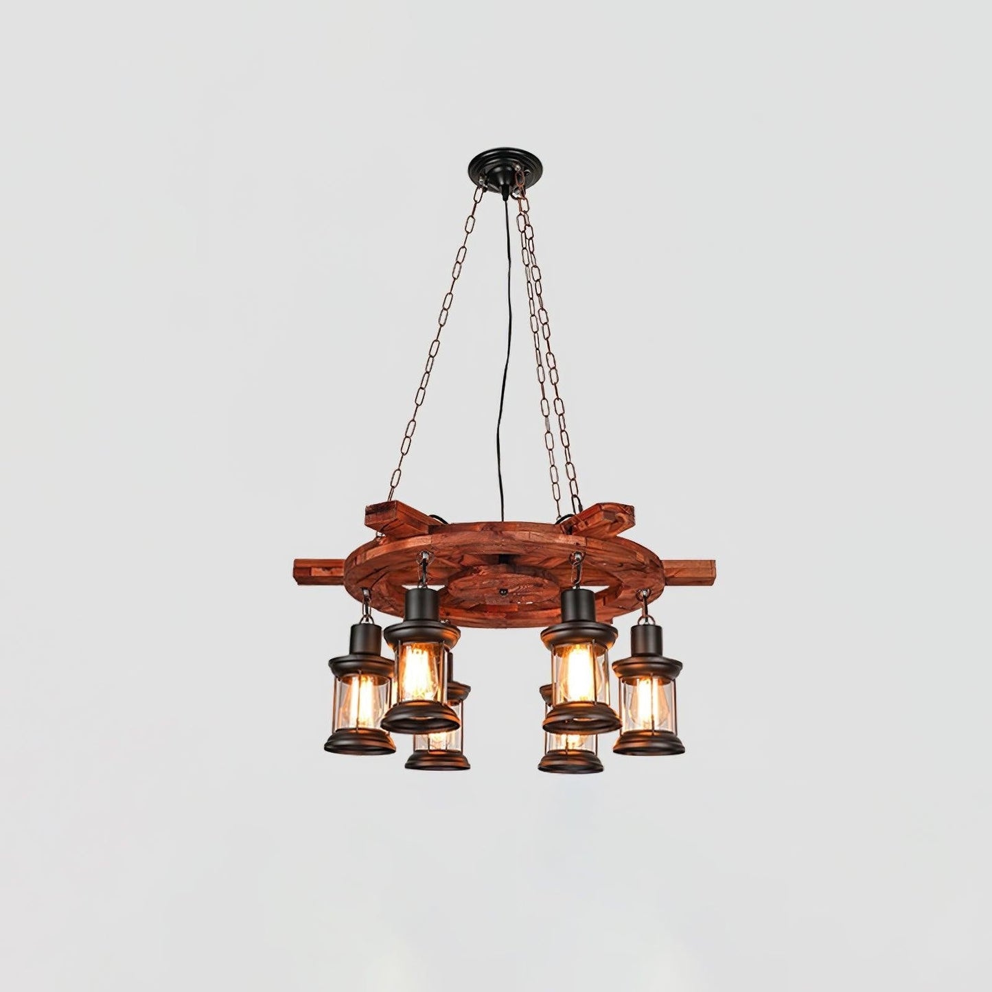 Rustic Nautical Wood Chandelier